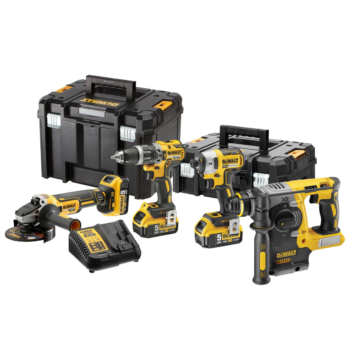 Kit 4 outils XR 18V 5Ah Li-Ion Brushless Dewalt DCK422P3T-QW